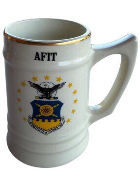 Air Force Institute of Technology (AFIT) 16 oz. Beer Stein w/Emblem & Gold Trim